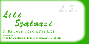 lili szalmasi business card